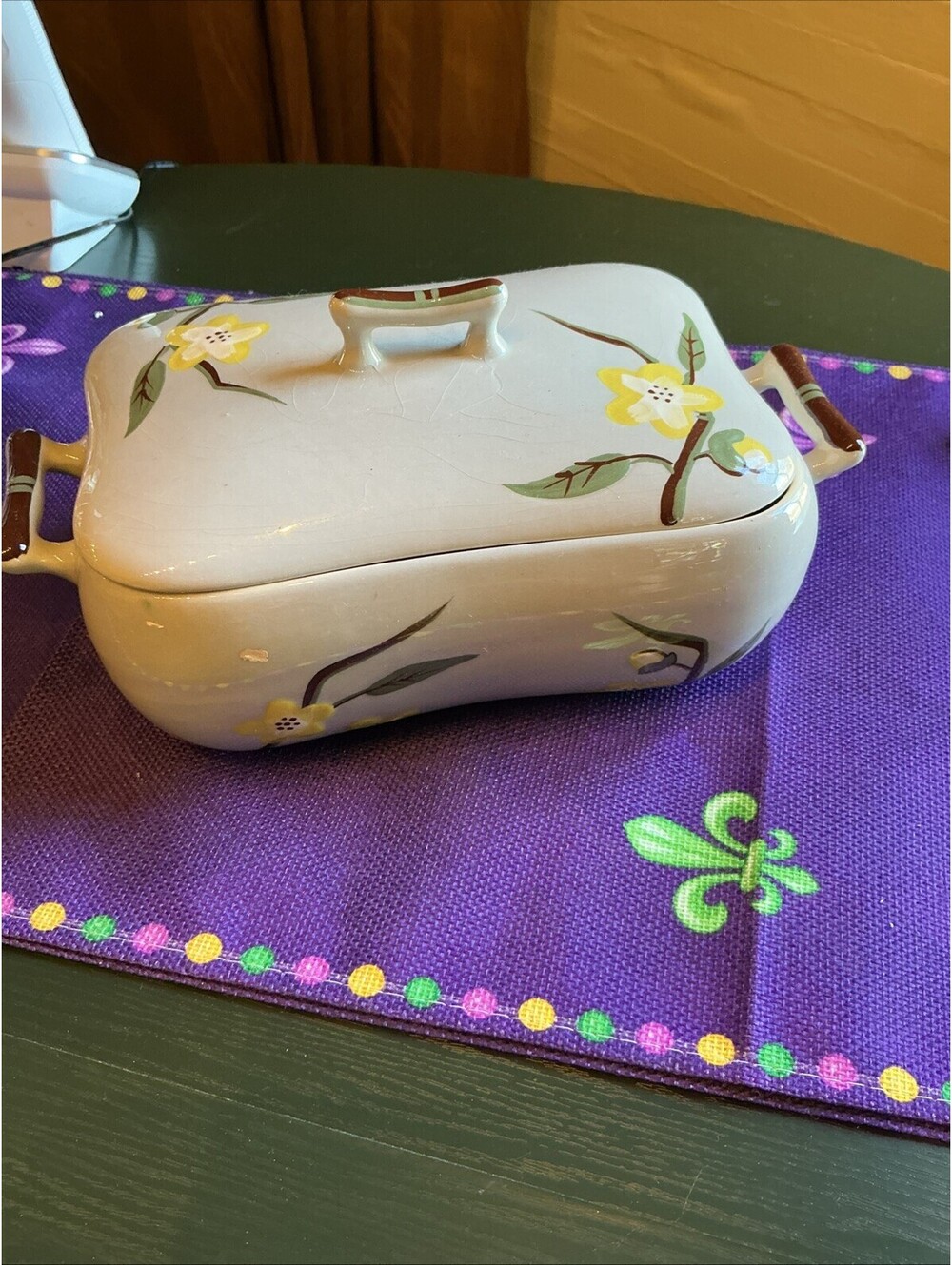 Vintage Weil Ware California Blossoms Casserole Dish With Lid
